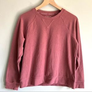 Marc New York Cozy Ribbed Sweatshirt in Dusty Rose Size S